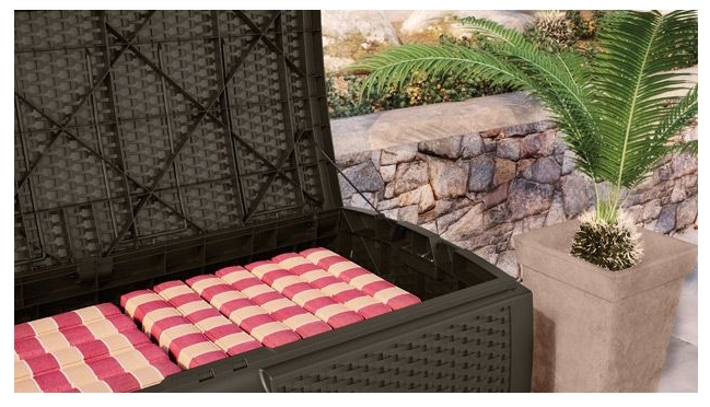 99-Gallon Java Resin Wicker Deck Box 2 99-Gallon Java Resin Wicker Deck Box