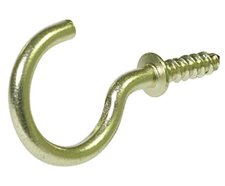 3/4 in Solid Brass Cup Hook 2 1/2-Inch Solid Brass Cup Hook